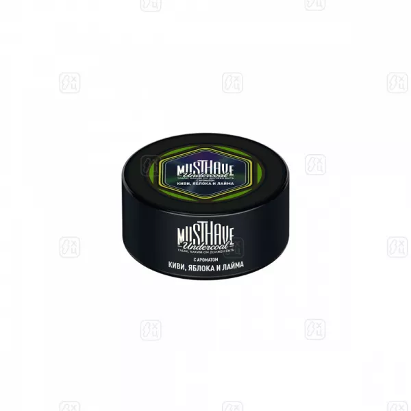 Табак для кальяна Must Have Undercoal с ароматом киви, яблока и лайма, банка 125 гр_